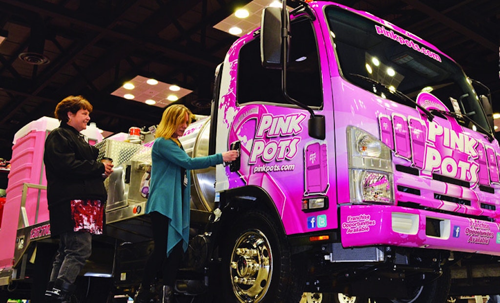 Pink Pots Vacuum Truck Pays Tribute, Proves to be an Expo Eye-Catcher