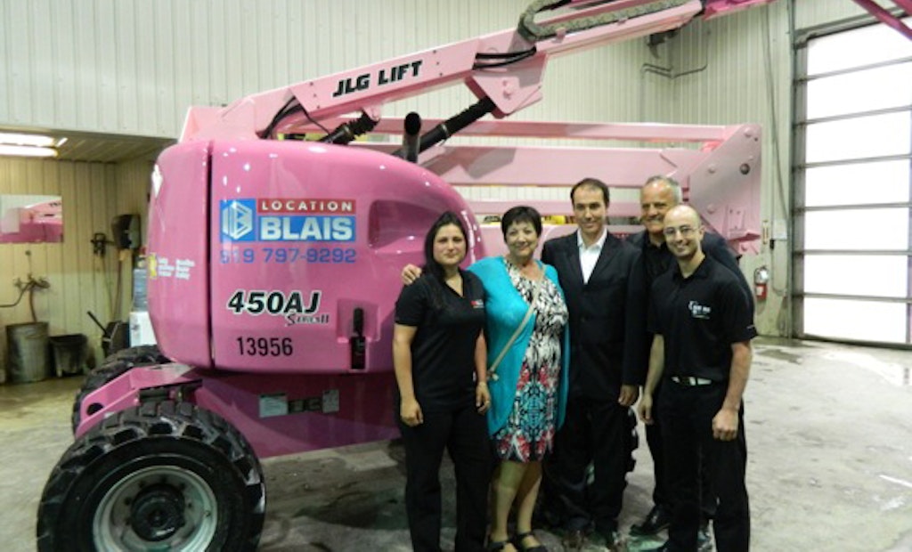Pink Boom Lift Raises Breast Cancer Awareness