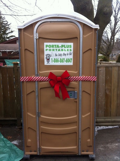 All she wanted for Christmas was a portable restroom … And a Canadian PRO was happy to oblige