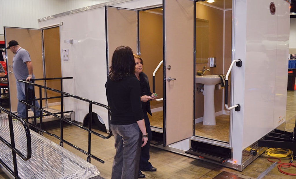 Self-Lowering Restroom Trailer Shines at Trade Show